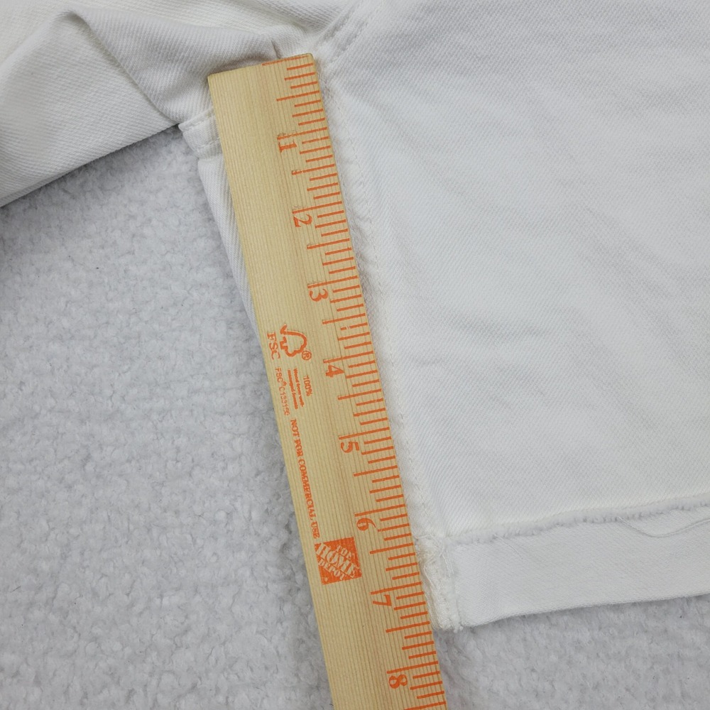 Sun Stone Cuffed Denim Shorts Mens 40 White Stretch Cotton Blend 7.5" Inseam - Picture 4 of 8